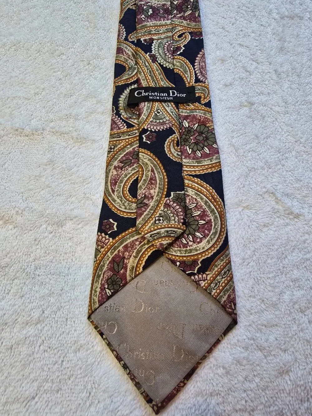 Vintage Christian Dior Monsieur Silk Tie - Floral Multicolor Paisley